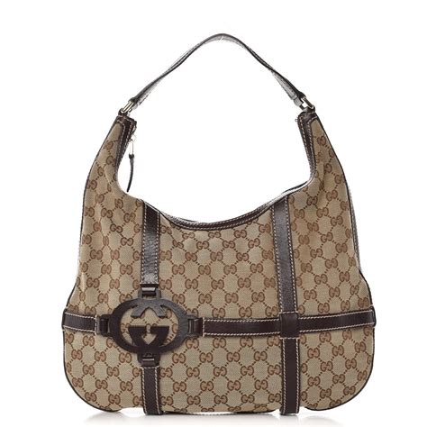 GUCCI Monogram GG Royal Hobo Dark Brown 